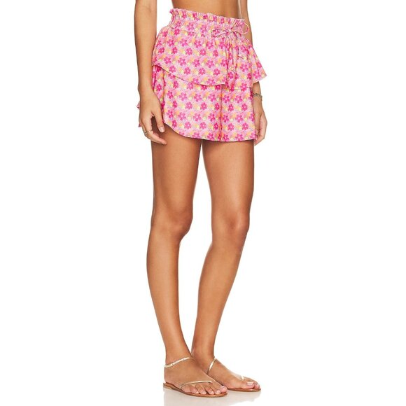 LoveShackFancy Citrine Mini Skirt Small Passion Sound Pink Floral Beach Resort - Picture 10 of 10